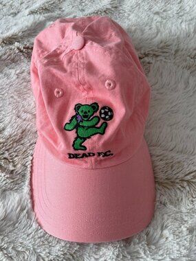 RARE Rowing Blazers x Grateful Dead F.C. Dad Hat - Pink Dancing Bear Soccer Cap